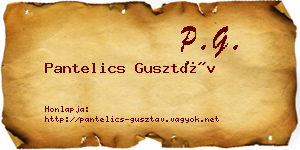 Pantelics Gusztáv névjegykártya